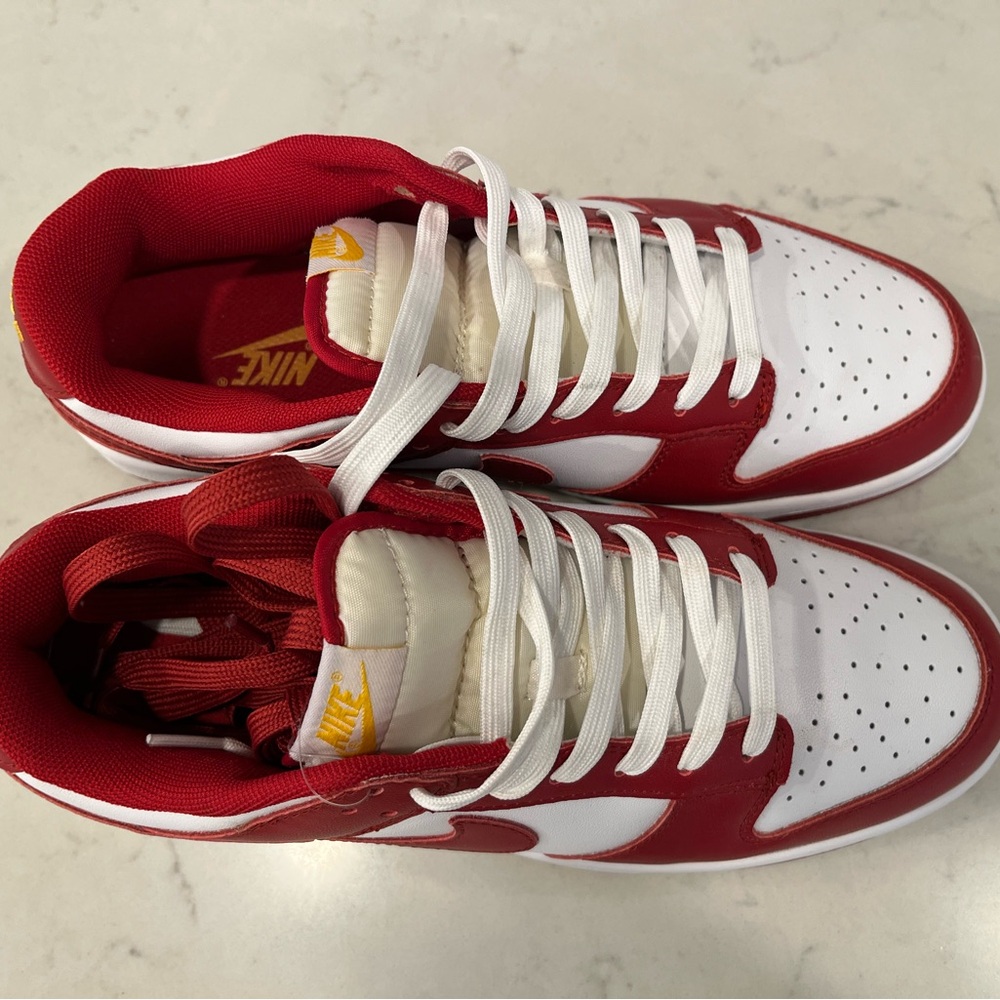 Nike Men's Red and White Sneakers - Picture 5 of 7